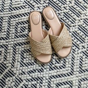 BP raffia crossover sandal